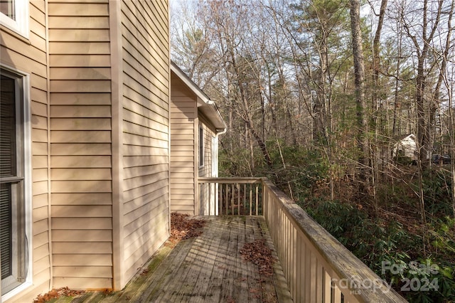 view of home's exterior with a deck