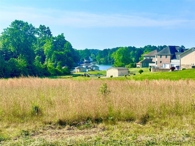 mountain view featuring a forest view