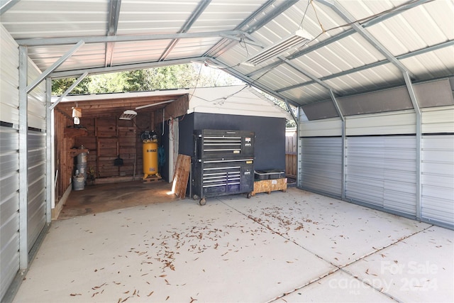 garage featuring gas water heater