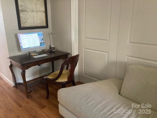 office featuring hardwood / wood-style floors