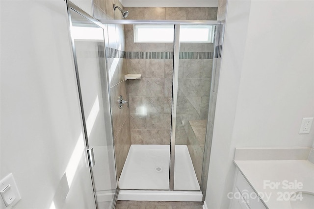 bathroom with walk in shower