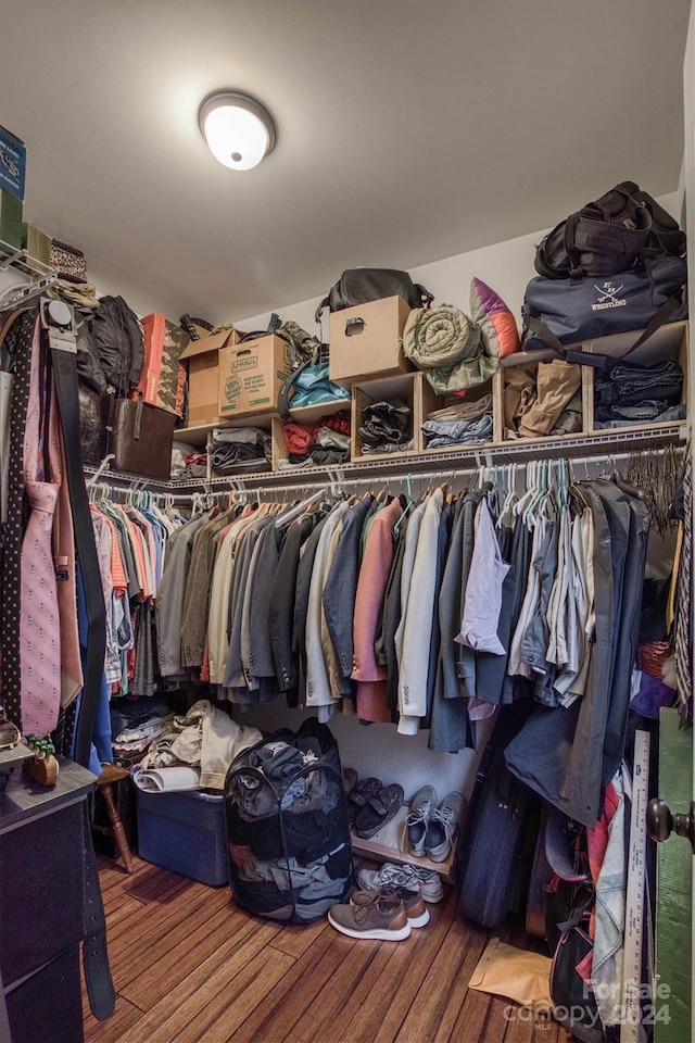 spacious closet with wood-type flooring