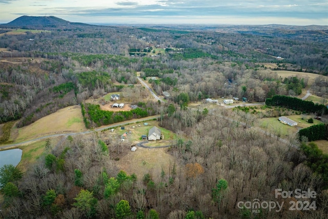 bird's eye view with a mountain view