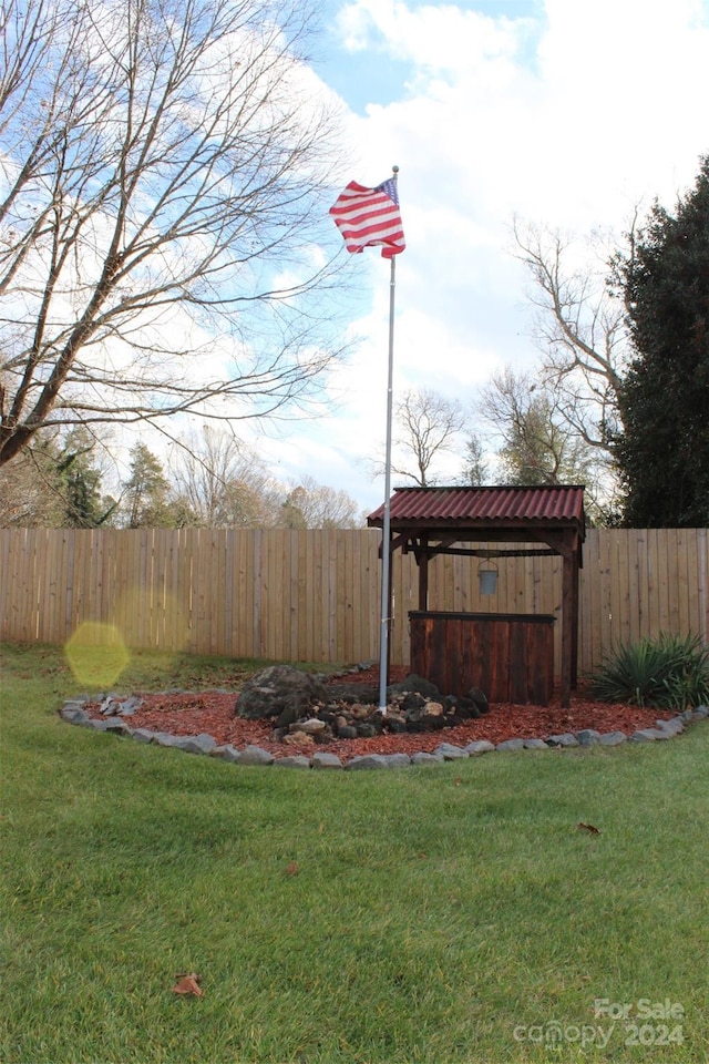 view of yard featuring a gazebo