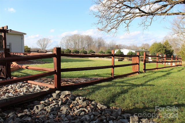 view of gate with a yard