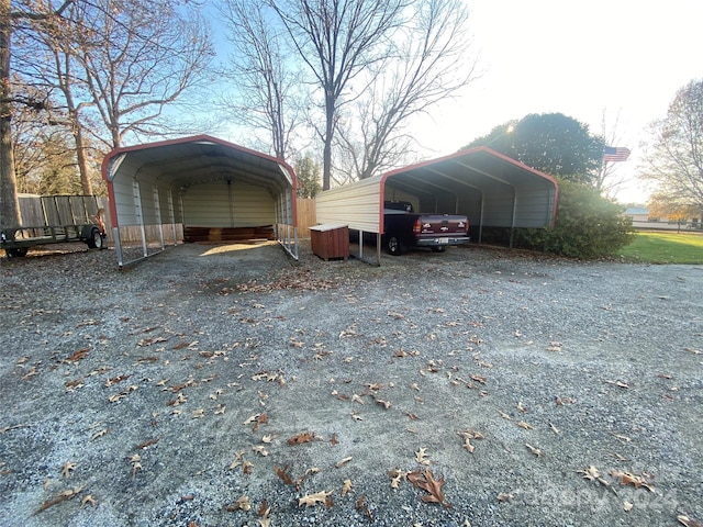 exterior space featuring a carport