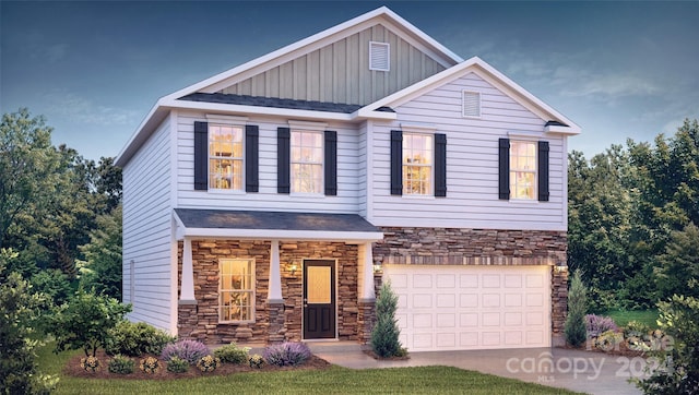 view of front facade featuring a garage