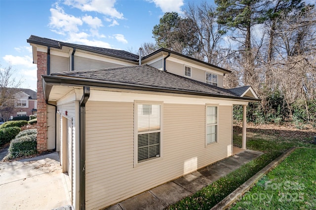 view of home's exterior featuring a garage