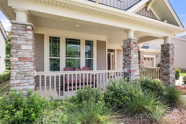 exterior space with a porch