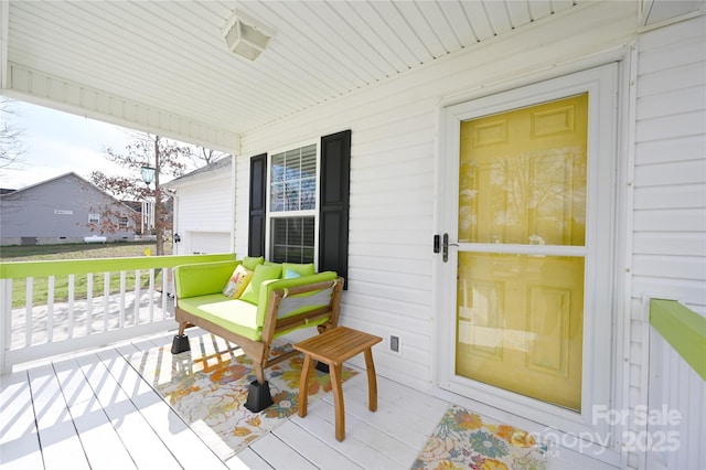 wooden deck with covered porch