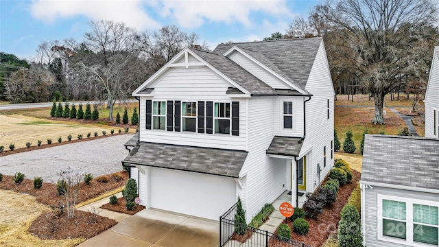 front facade with a garage