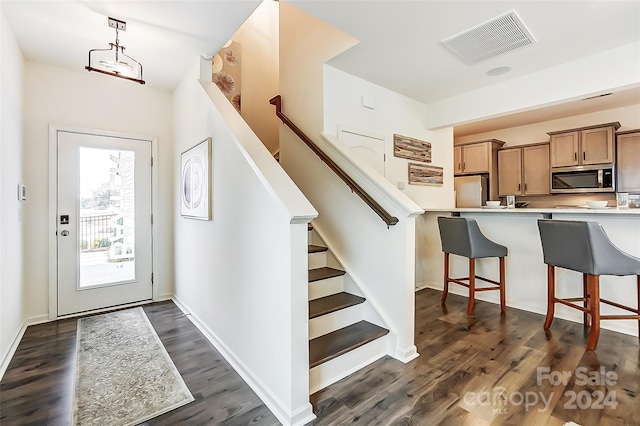 entrance foyer with dark wood-type flooring