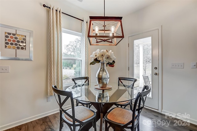 dining room featuring dark hardwood / wood-style floors