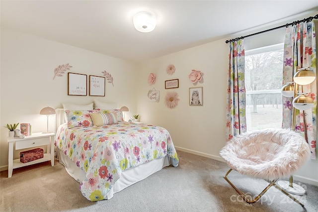 bedroom with carpet floors