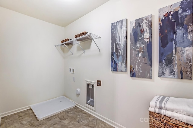 washroom featuring hookup for a gas dryer and washer hookup