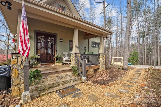 property entrance with a porch