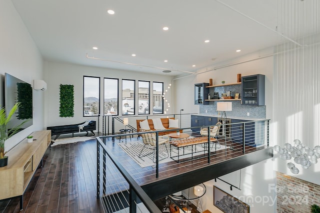 dining area featuring dark hardwood / wood-style flooring