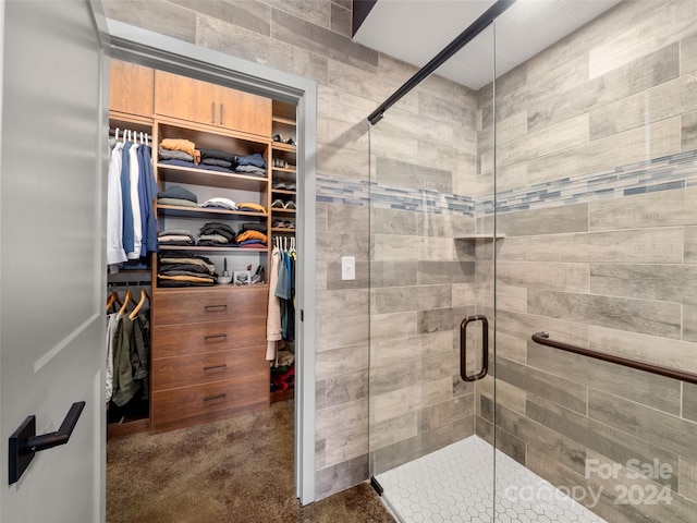 bathroom with an enclosed shower