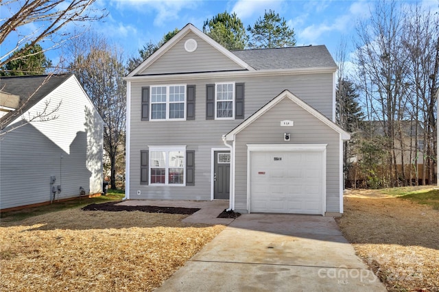 front facade with a garage