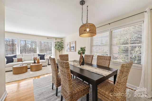 dining room with hardwood / wood-style flooring