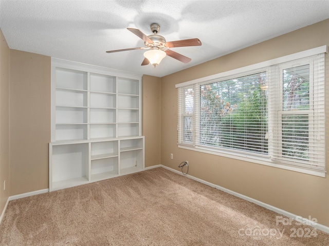 empty room featuring a textured ceiling and carpet floors