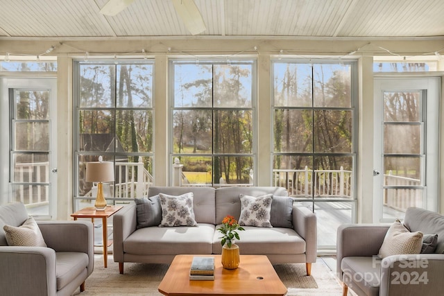 sunroom / solarium featuring a wealth of natural light