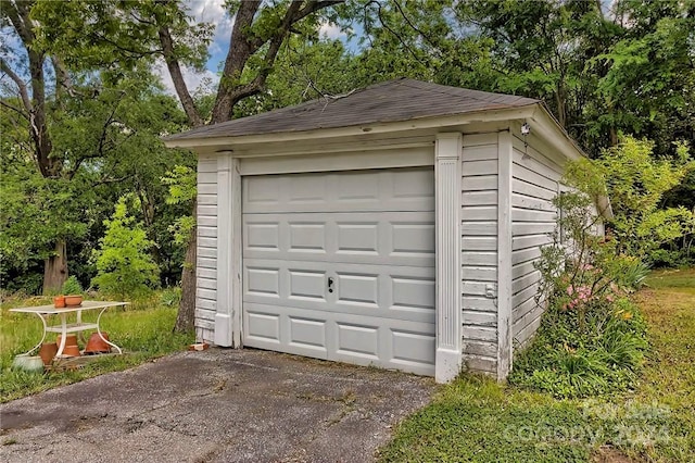 view of garage