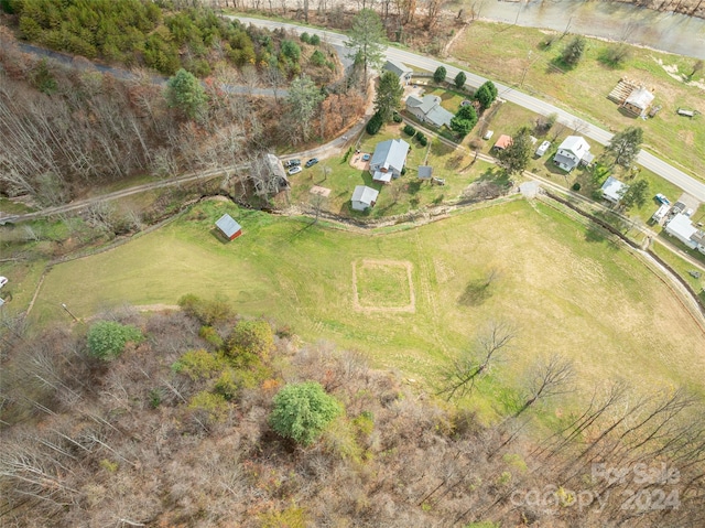 bird's eye view with a rural view