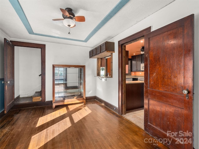 interior space featuring ceiling fan and light hardwood / wood-style flooring