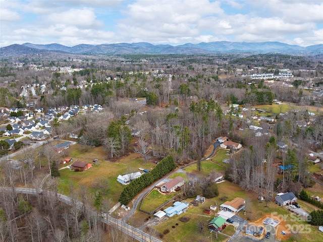 bird's eye view with a residential view and a mountain view