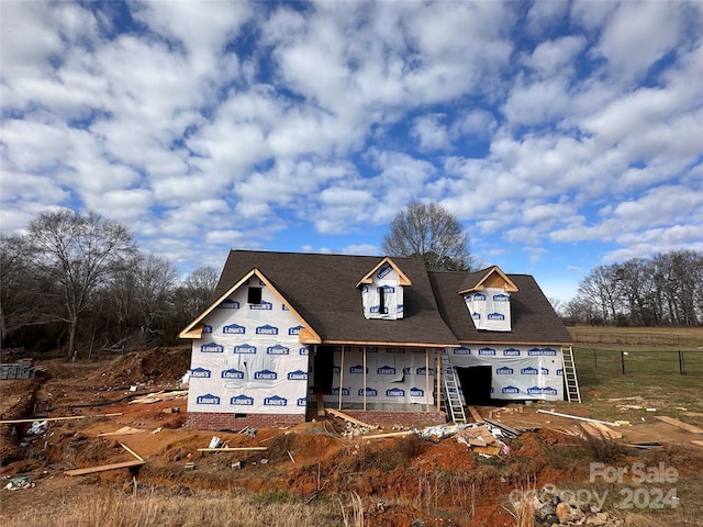 view of unfinished property