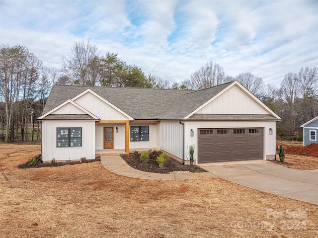 view of front of home with a garage