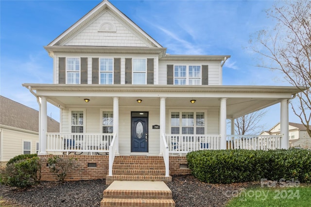 view of front of house featuring covered porch