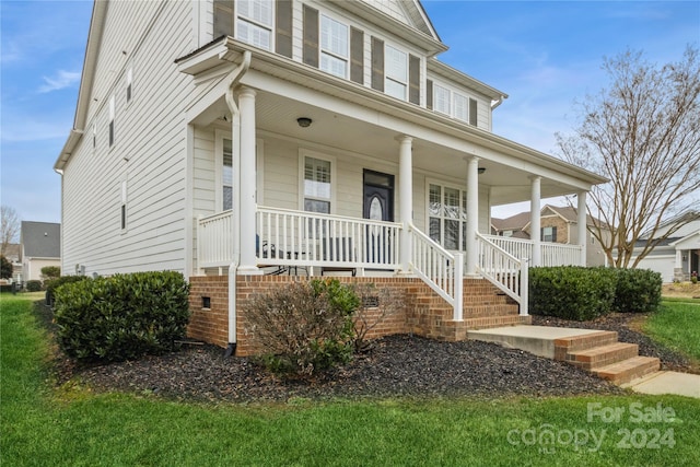 view of front of home with covered porch