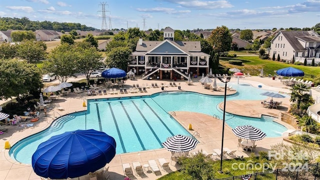 view of pool with a patio area