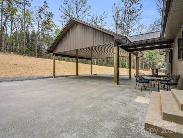 view of patio with a carport