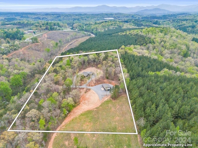 aerial view with a mountain view