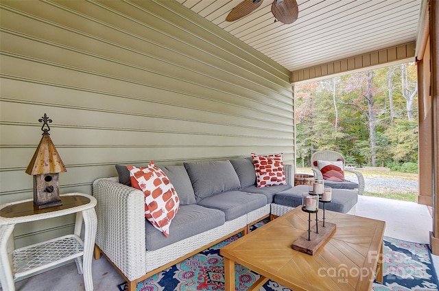 view of patio featuring an outdoor living space