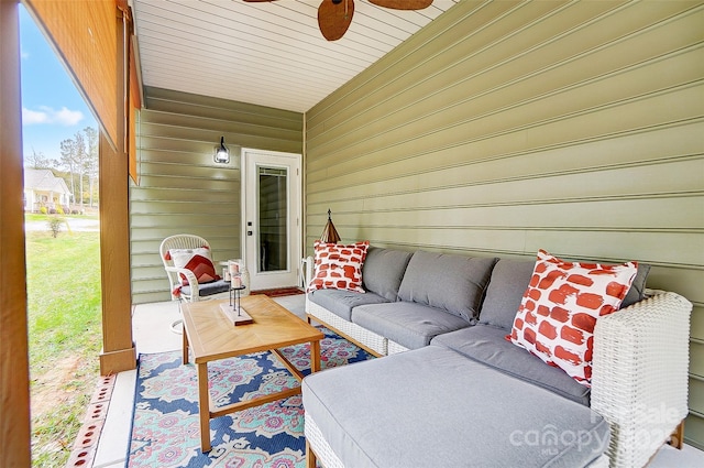 view of patio featuring an outdoor living space