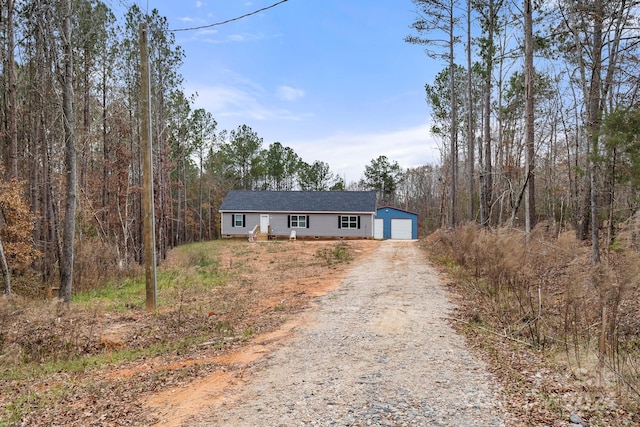 single story home with a garage