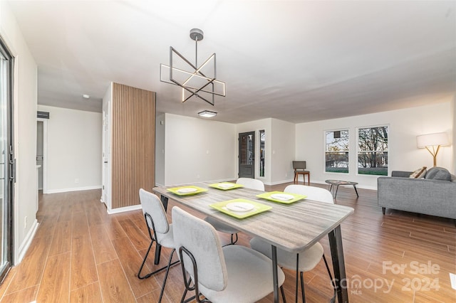 dining room with light wood-type flooring