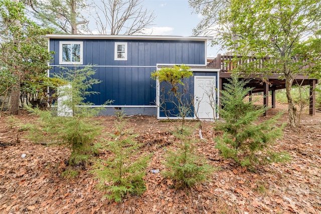 view of home's exterior with a deck