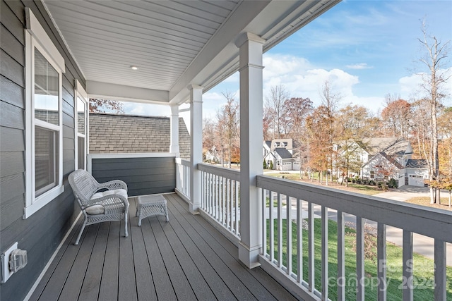 deck with covered porch