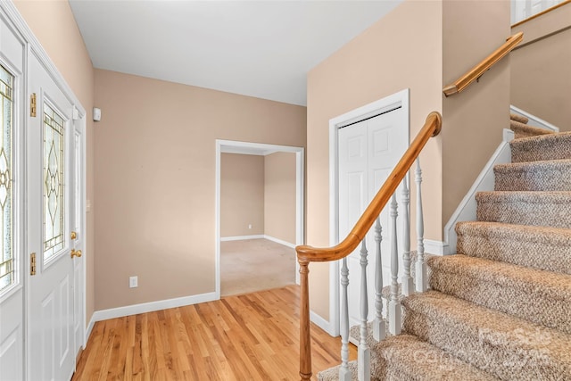 entrance foyer featuring light wood-type flooring