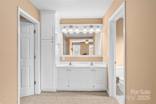 bathroom with vanity and toilet