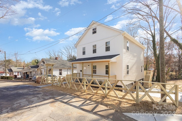 view of front of property with covered porch