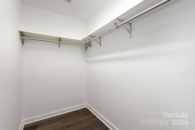 spacious closet with hardwood / wood-style flooring