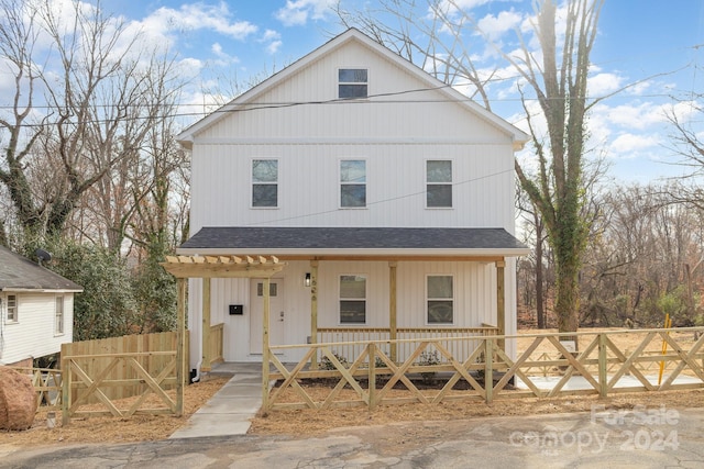 view of front of home with a porch