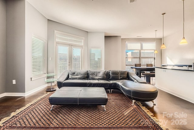 living room with plenty of natural light