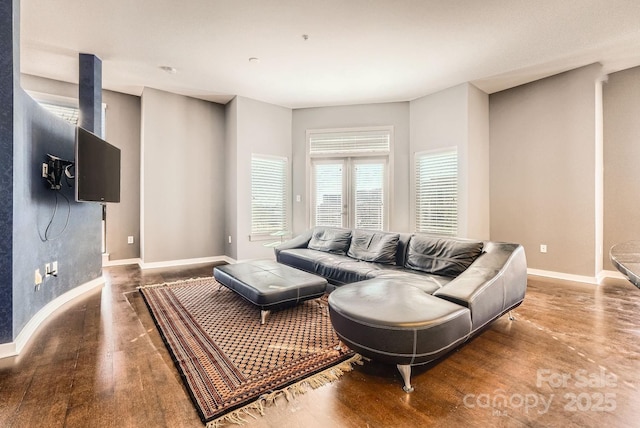 living room featuring hardwood / wood-style flooring